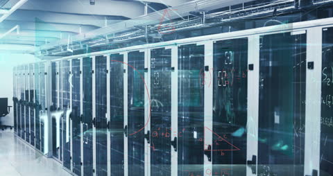 Advanced Data Storage in Modern Server Room Concept