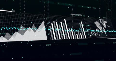 Financial Data Analytics on Black Background with Graphs and Charts - Download Free Stock Images Pikwizard.com