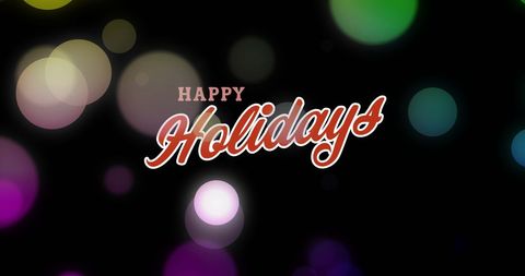 Happy Holidays Message with Festive Bokeh Lights - Download Free Stock Images Pikwizard.com