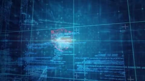 Digital Neon Shield and Cloud Icon for Cybersecurity