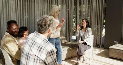 Diverse Group Engagement in Therapy Session for Mental Health