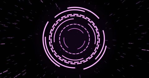 Futuristic pulsating digital interface in dark space