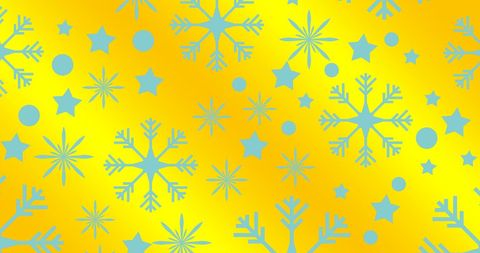 Festive Winter Snowflakes on Bright Yellow Background