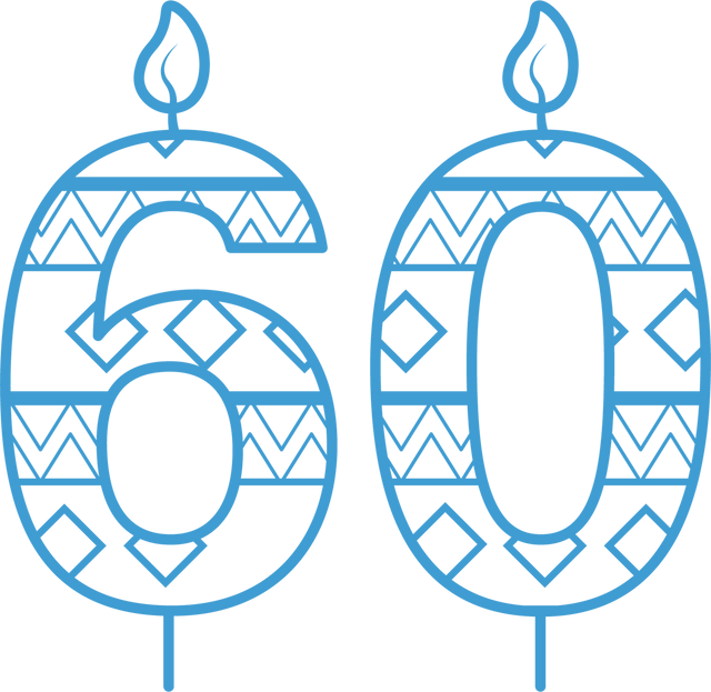 Blue Patterned 60th Birthday Candle Transparent Elegant Clipart - Download Free Stock Videos Pikwizard.com