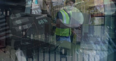 Global Shipping and Data Analytics with Warehouse Worker - Download Free Stock Images Pikwizard.com