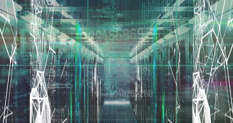 Digital Data Transfer in Advanced Server Room - Download Free Stock Images Pikwizard.com