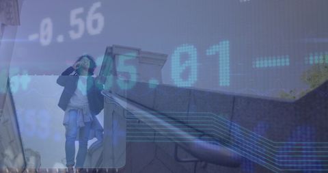 Business Professional Engaged in Futuristic Technology Communication