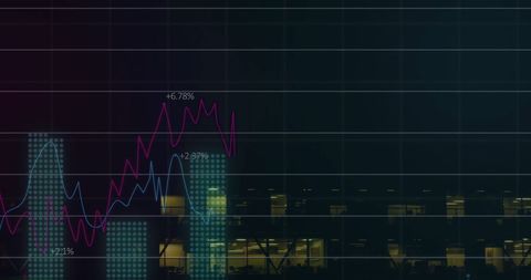 Dynamic Business Data and Cityscape Visualization - Download Free Stock Images Pikwizard.com