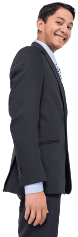 Smiling businessman profile on transparent background for marketing
