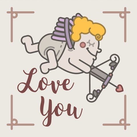 transparent cupid with bow and love you text vector - Download Free Stock Videos Pikwizard.com