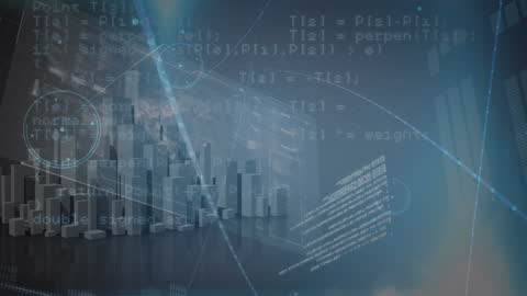 Futuristic Financial Data and Graph Animation Display