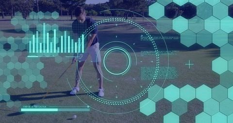 Digital Interface Overlay Analyzing Golfer's Stance - Download Free Stock Images Pikwizard.com