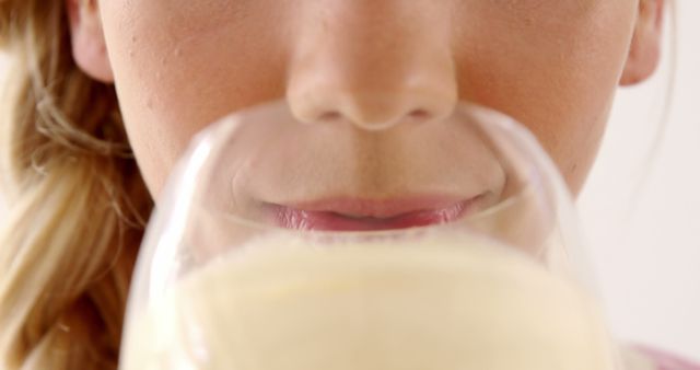 Young Girl Enjoying a Refreshing Drink Close-Up - Download Free Stock Images Pikwizard.com