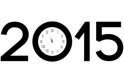 Transparent 2015 with clock visual concept