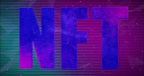Abstract NFT Text with Vibrant Gradient Background