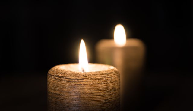 Two Burning Candles in Dark Setting Creating Cozy Ambiance - Download Free Stock Photos Pikwizard.com