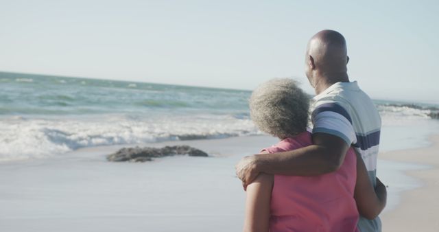 Senior Couple Embracing While Enjoying the Ocean View - Download Free Stock Images Pikwizard.com