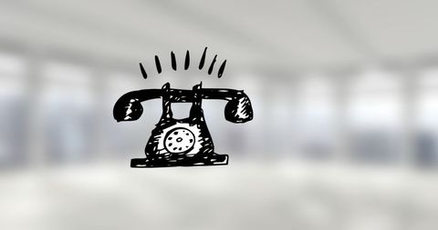 Retro Phone Icon over Modern Office Background - Download Free Stock Images Pikwizard.com