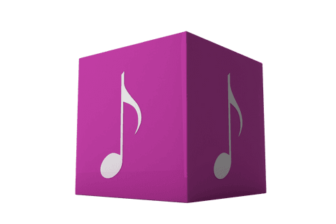 pink cube with music note icon isolated on transparent background - Download Free Stock Videos Pikwizard.com