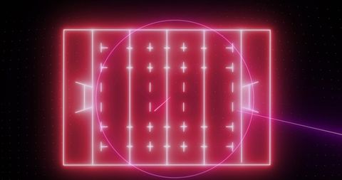 Neon Red Rugby Field with Geometric Patterns - Download Free Stock Images Pikwizard.com