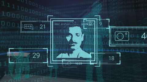 Digital Interface with Animated Profiles and Data Processing