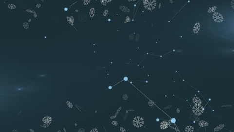 Enchanted Winter Night Abstract Background with Snowflakes and Stars