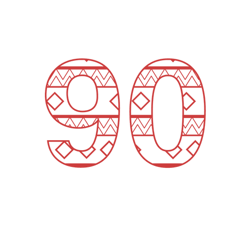 Tribal Number 90 Outline with Transparent Background Vector Design - Download Free Stock Videos Pikwizard.com