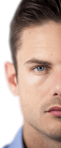 transparent half face of man with blue eyes and expressions - Download Free Stock Videos Pikwizard.com