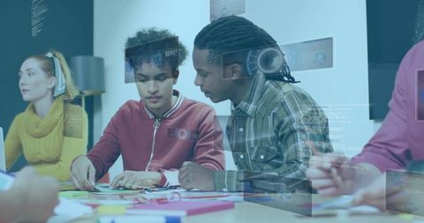 Diverse Team Brainstorming with Augmented Reality in Modern Office