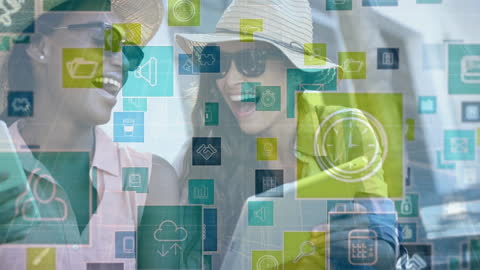 Diverse Friends Exploring Digital Media on Tablet