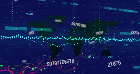 Global Data Streams Visualization With World Map Overlay