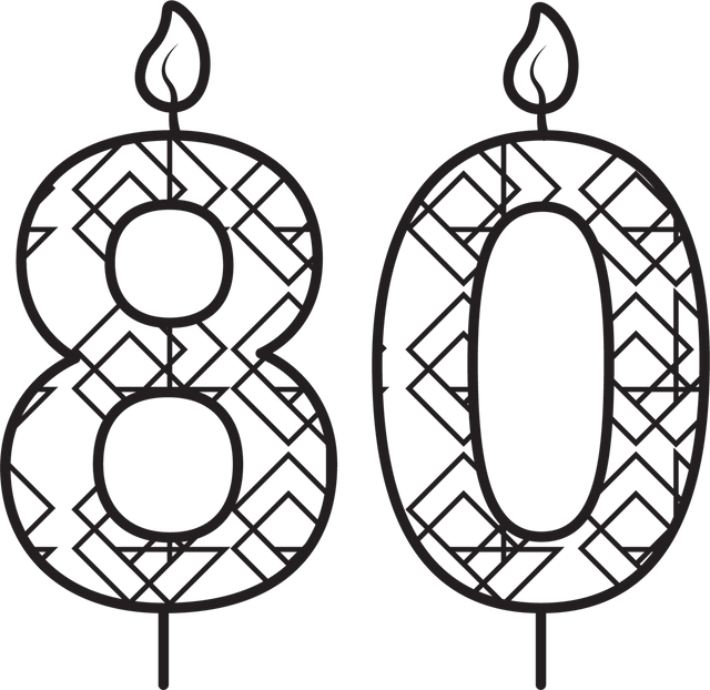 Eighty Birthday Candle Outline on Transparent Background - Download Free Stock Videos Pikwizard.com