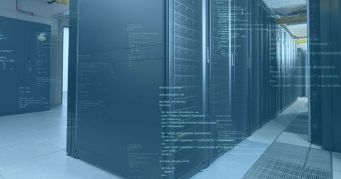 Digital Data Processing in Server Room with Futuristic Interface - Download Free Stock Images Pikwizard.com