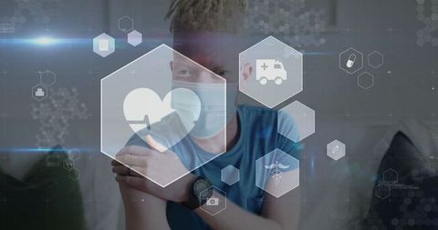 Man Engaging Telemedicine for Health Check in Living Room