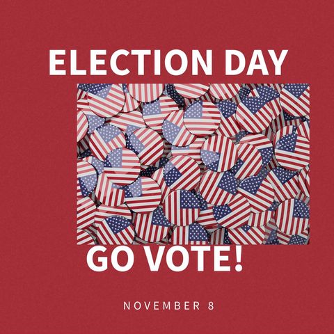 patriotic election day poster with american flag badges - Download Free Stock Templates Pikwizard.com