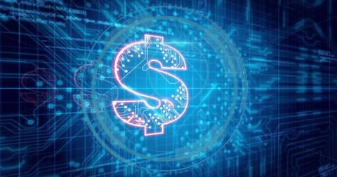 Futuristic Neon Dollar Sign in Digital Network Sphere - Download Free Stock Images Pikwizard.com