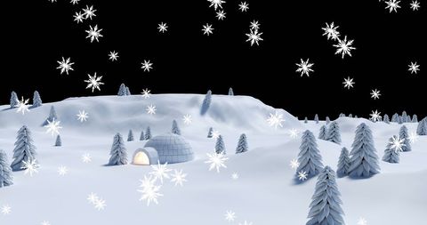 Igloo Under Snowfall in Serene Winter Night - Download Free Stock Images Pikwizard.com