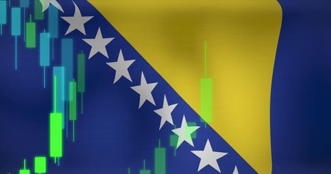 Bosnia and Herzegovina Financial Market Analysis with Flag Overlay - Download Free Stock Images Pikwizard.com