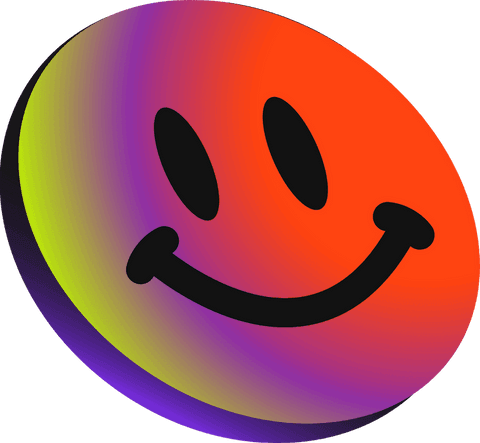 transparent 3d rainbow gradient smiley face emblem with joyful expression - Download Free Stock Videos Pikwizard.com