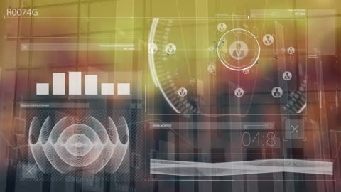 Futuristic Data Processing Interface Animation