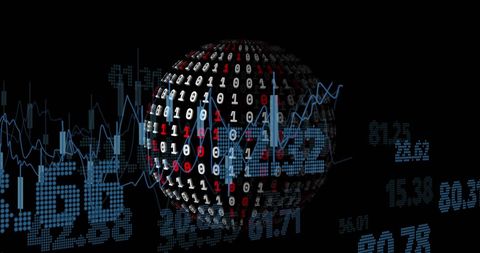 Digital Data Sphere with Graphs and Binary Code Concept - Download Free Stock Images Pikwizard.com