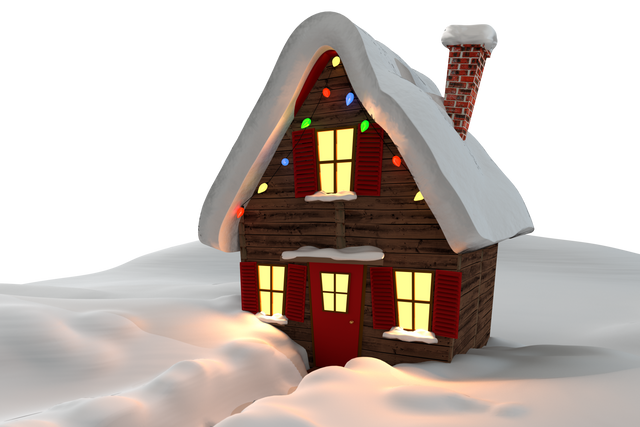 Transparent Cozy Christmas House Covered In Snowlight - Download Free Stock Videos Pikwizard.com