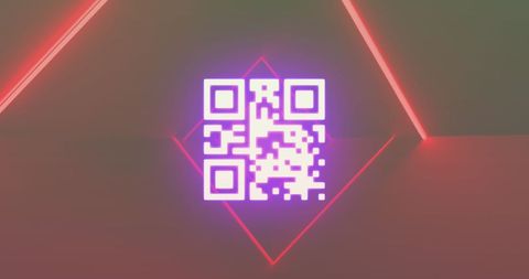 Glowing QR Code Surrounded by Neon Lights on Futuristic Background - Download Free Stock Images Pikwizard.com