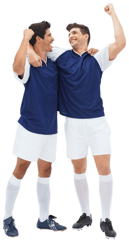 Transparent Victory Celebration of Soccer Players