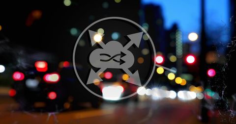 Digital Interface Concept with City Lights at Night