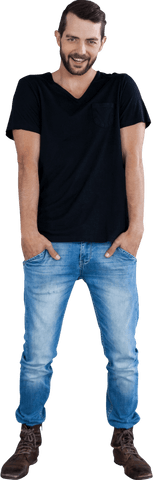 Smiling Man in Casual Attire on Transparent Background - Download Free Stock Videos Pikwizard.com
