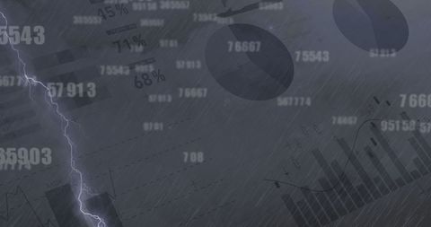 Thunderstorm and Digital Financial Statistics Visualization - Download Free Stock Images Pikwizard.com