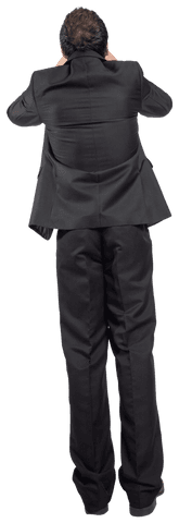 Caucasian Businessman Standing in Professional Attire on Transparent Background