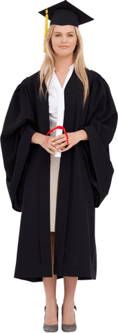 Transparent image of woman in graduation attire celebrating milestone