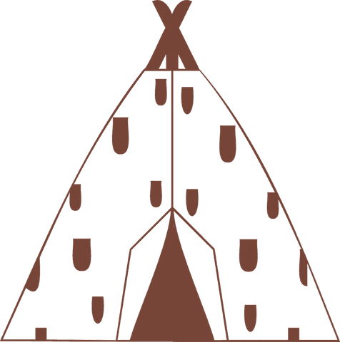 Minimalistic transparent teepee design with crossed poles